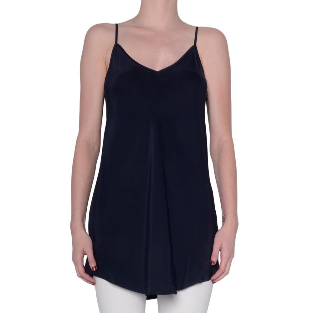 NWT ELAINE KIM Raissa Silk Long Camisole - Midnight